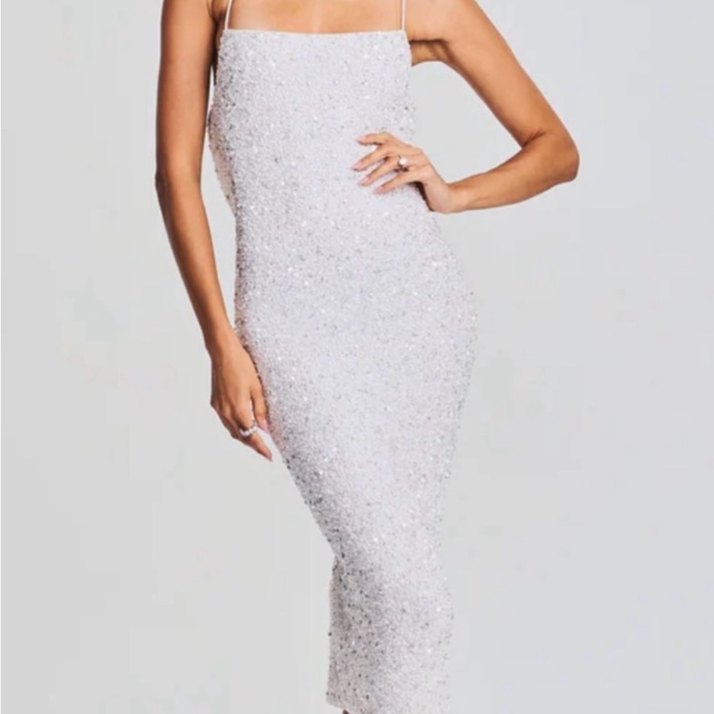 White Sequin Retrofete Dress